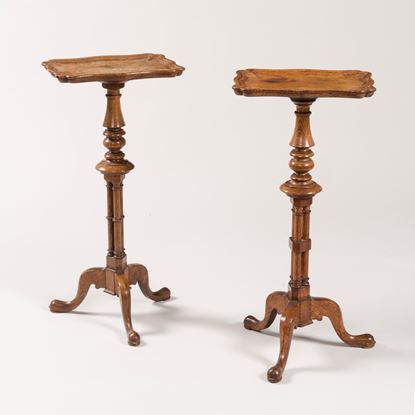 A Matched Pair of Oak Tripod Tables